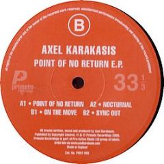 Axel Karakasis - Point Of No Return EP - Primate