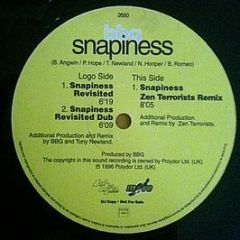 BBG - Snappiness - More Vinyl