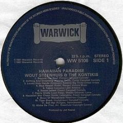 Wout Steenhuis And The Kontikis - Hawaiian Paradise - Warwick Records
