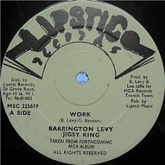 Barrington Levy / Jigsy King - Work - Lipstic Records
