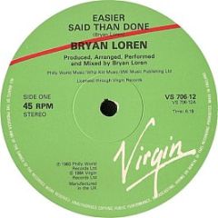 Bryan Loren - Easier Said Than Done - Virgin