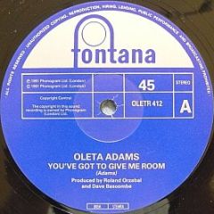 Oleta Adams - Rhythm Of Life (Remix) / You've Got To Give Me Room - Fontana