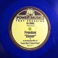DJ Duke Presents Freedom - Closer (Blue Vinyl) - Power Music Records