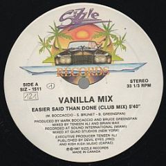 Vanilla Mix - Easier Said Than Done - Sizzle Records
