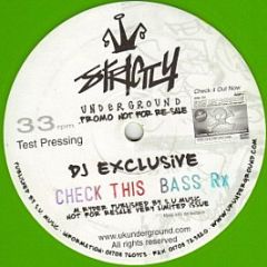 M. Ryder - Check This Bass Rx (Green Vinyl) - Strictly Underground Records
