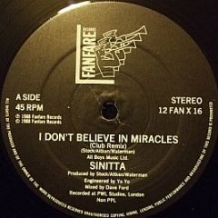 Sinitta - I Don't Believe In Miracles (Remix) - Fanfare Records