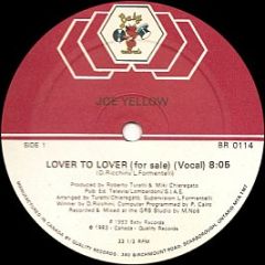 Joe Yellow - Lover To Lover (For Sale) - Baby Records