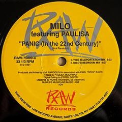 Milo Featuring Paulisa - Panic (In The 22nd Century) - Raw Records