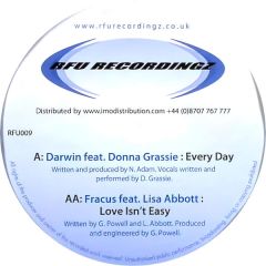 Darwin Feat. Donna Grassie / DJ Fracus Feat. Lisa Abbott - Darwin Feat. Donna Grassie / DJ Fracus Feat. Lisa Abbott - Every Day / Love Isn't Easy - RFU Recordingz