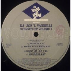 Joe T Vanelli - Joe T Vanelli - Overnite EP Volume 1 - Dream Beat