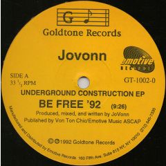 Jovonn - Jovonn - Underground Construction EP - Goldtone