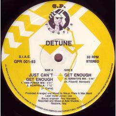 Detune - Detune - Just Can't Get Enough - Gp Records