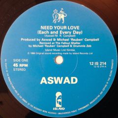 Aswad - Aswad - Need Your Love - 	Island Records