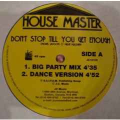 House Master - House Master - Don't Stop - J.C. Music