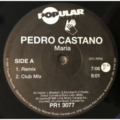 Pedro Castaño - Pedro Castaño - Maria / You Are The Reason - Popular Records