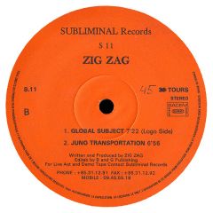 Zig Zag - Zig Zag - Global Subject - Subliminal Records