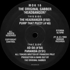 The Original Gabber - The Original Gabber - Headbanger! - Mokum Records