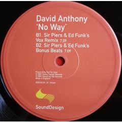 David Anthony - David Anthony - No Way - Sound Design