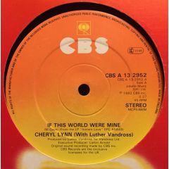 Cheryl Lynn - Cheryl Lynn - If This World Were Mine - CBS