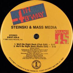 Steinski & Mass Media - Steinski & Mass Media - We'Ll Be Right Back - 4th & Broadway