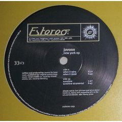 Jovonn - Jovonn - New York EP - Estereo