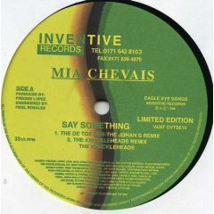 Mia Chevais - Mia Chevais - Say Something - Inventive Records