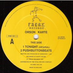 Orson Karte - Orson Karte - Tonight - Freak Records