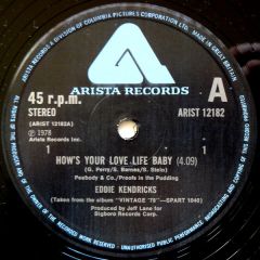 Eddie Kendricks - Eddie Kendricks - Hows Your Love Life Baby - Arista